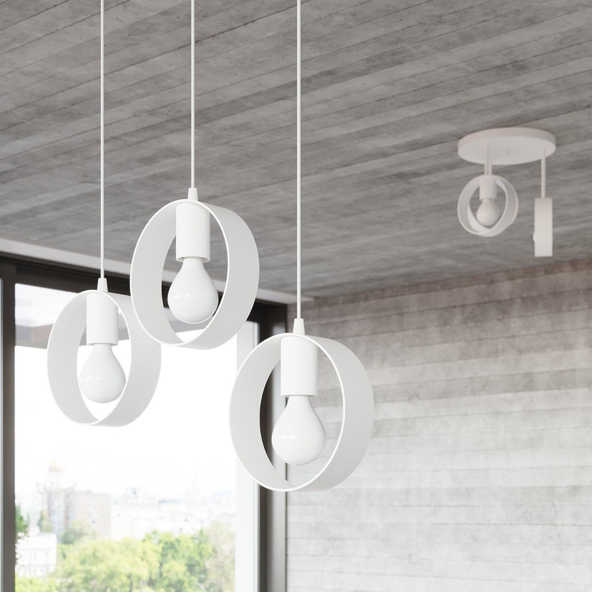 Applique Cyclone Anneau Acier Blanc