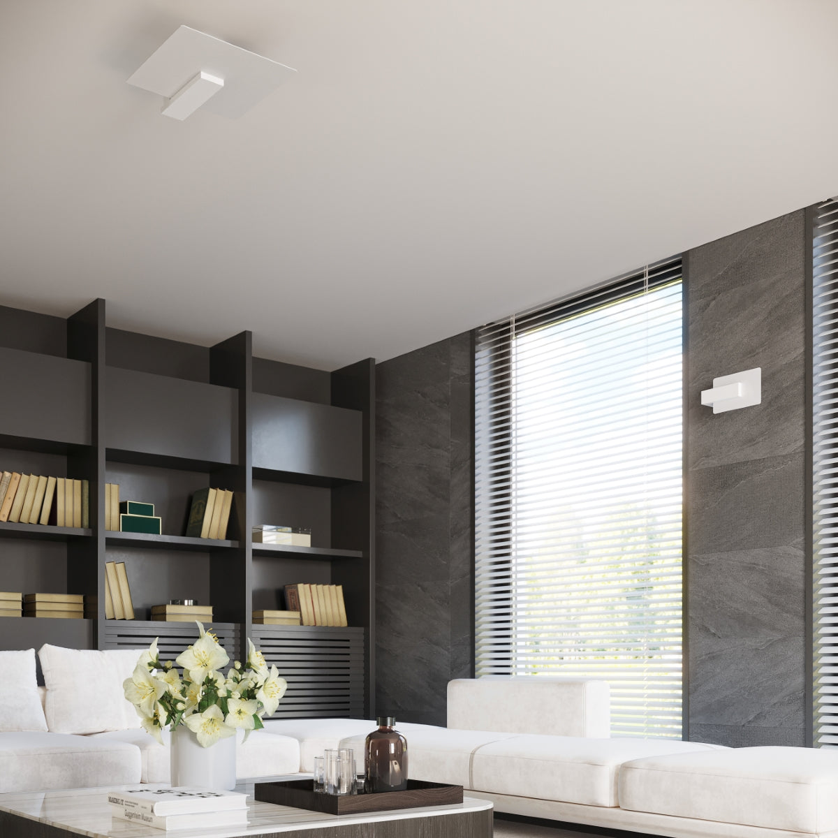 Applique Envol Géométrique Bois Blanc et Verre