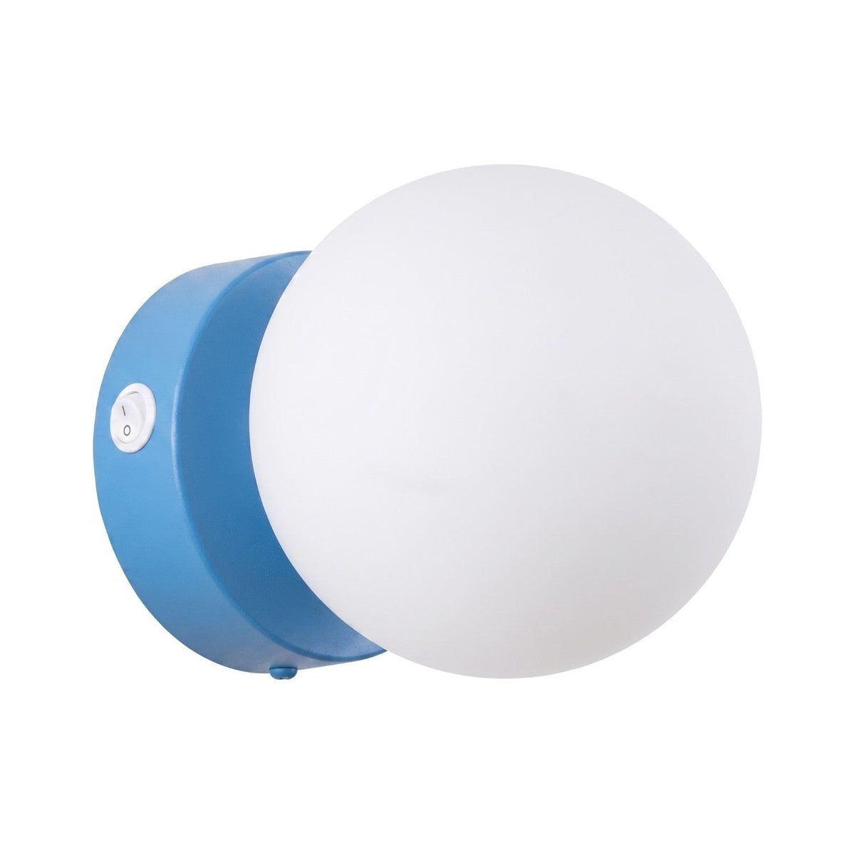 Applique Globe Solis Verre Opalin Bleu Ciel