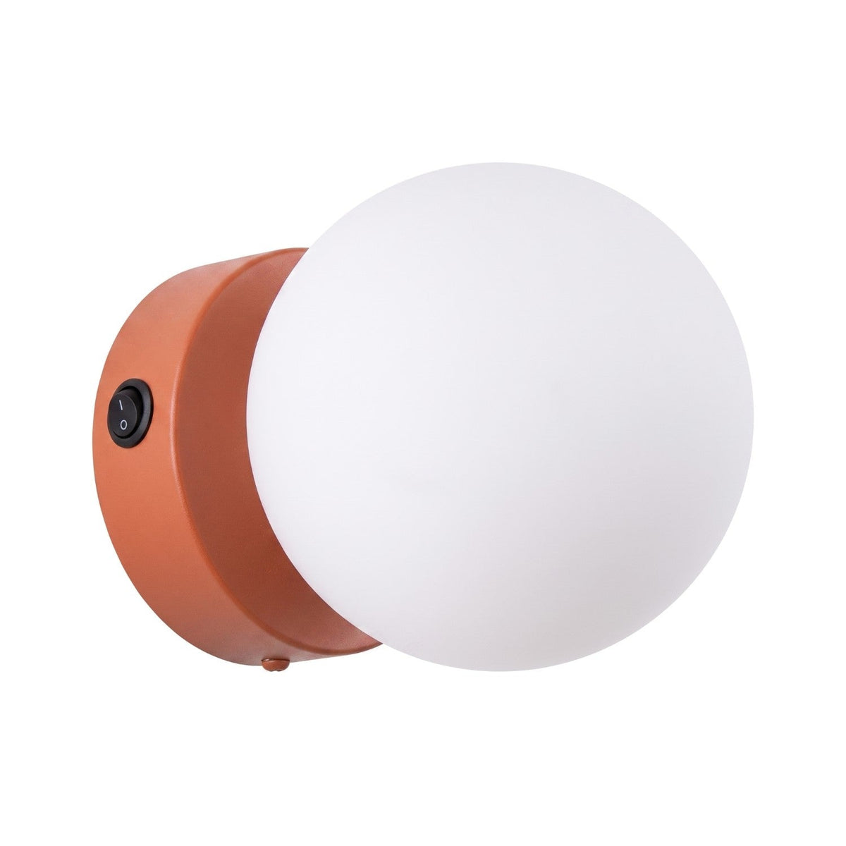 Applique Globe Solis Verre Opalin Ocre Rouge
