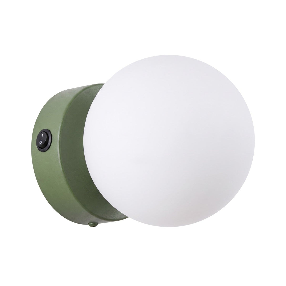 Applique Globe Solis Verre Opalin Vert Olive