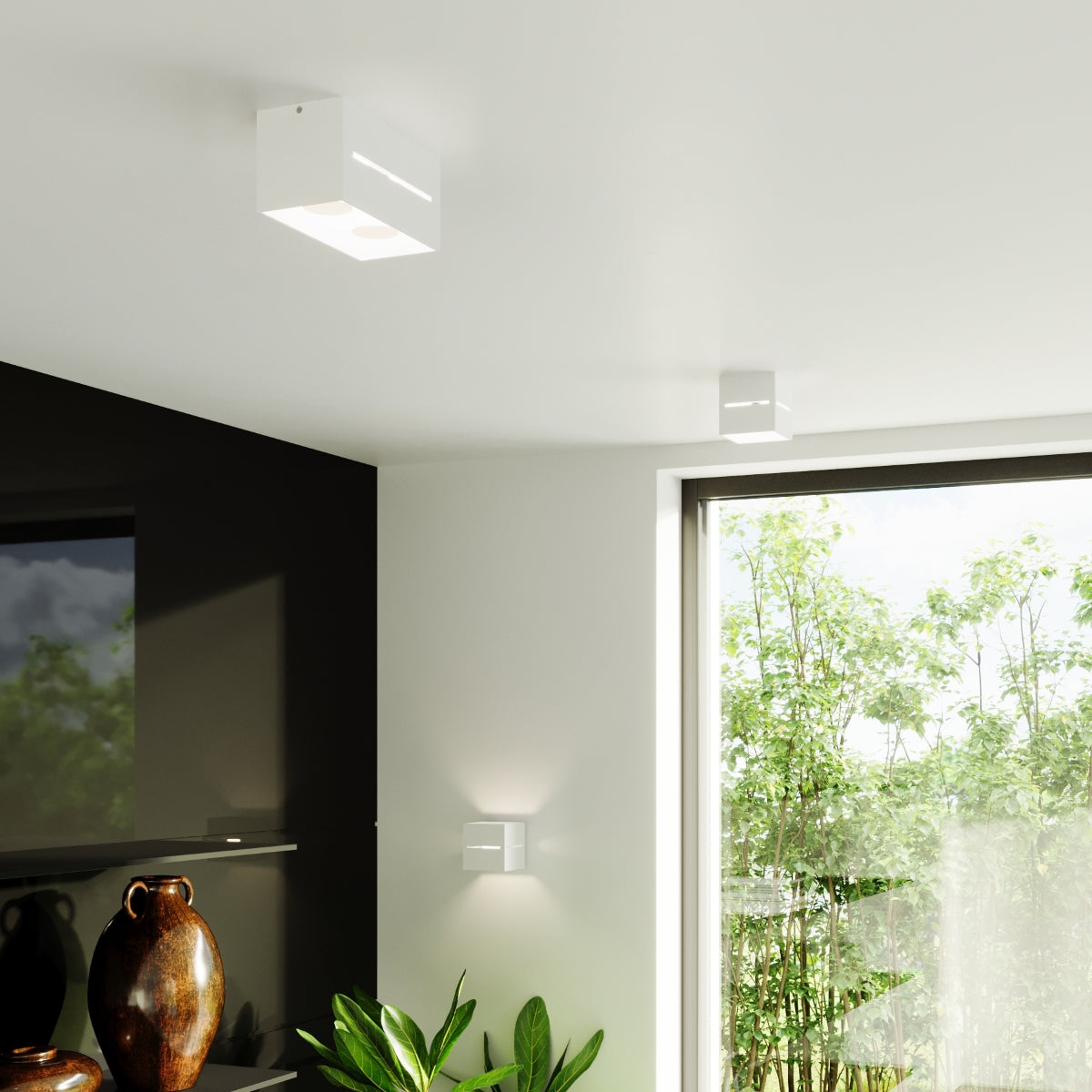 Applique Cube Ouvert Blanche