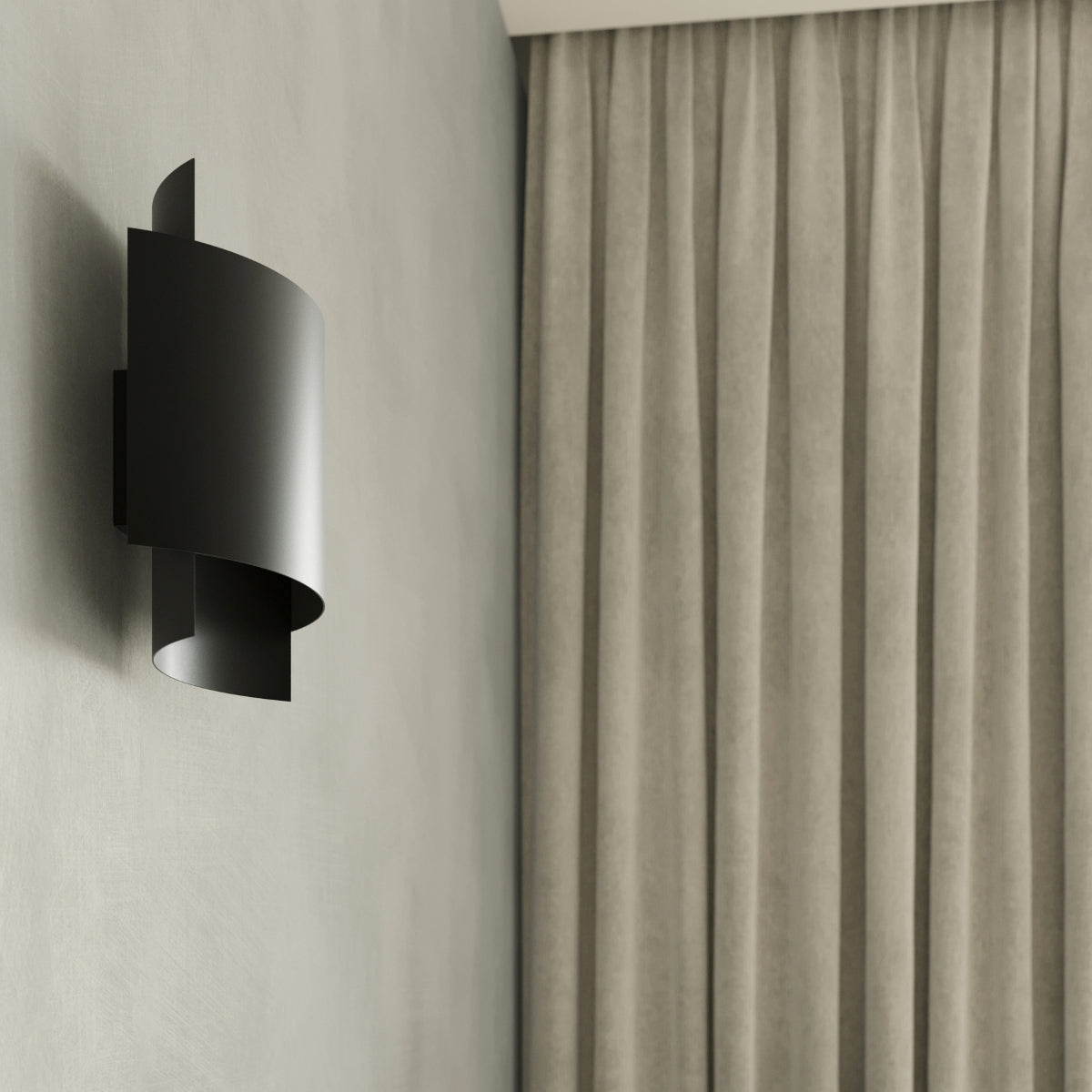 Applique Double Arc Acier Noir