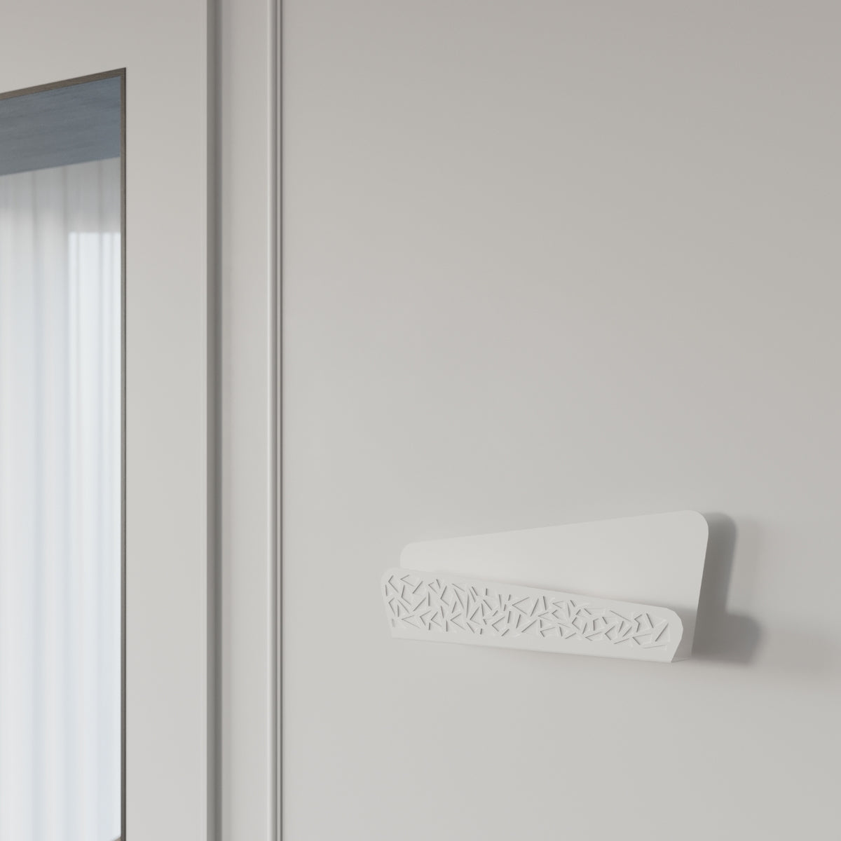 Applique Géométrique Ajourée Métal Blanc