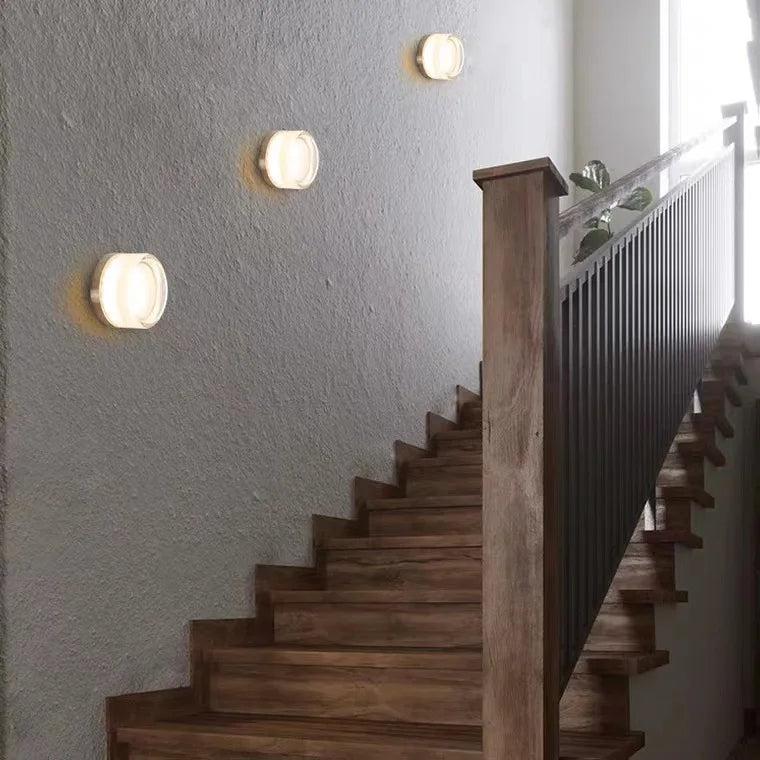 Applique ronde LED en acrylique fumé vintage