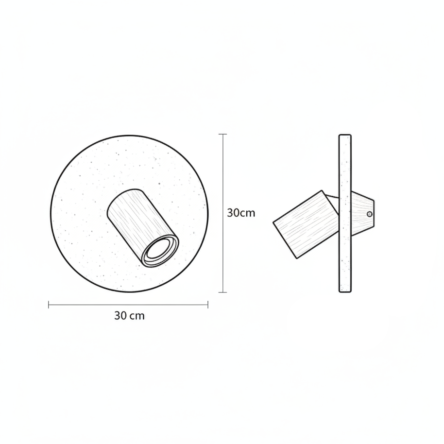 Applique Travertin Projecteur Orientable Bois