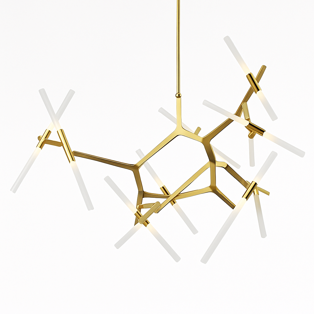Lustre design avec branches en tube Arts
