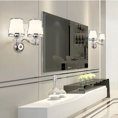 Lustre Chrome moderne Led en cristal E14