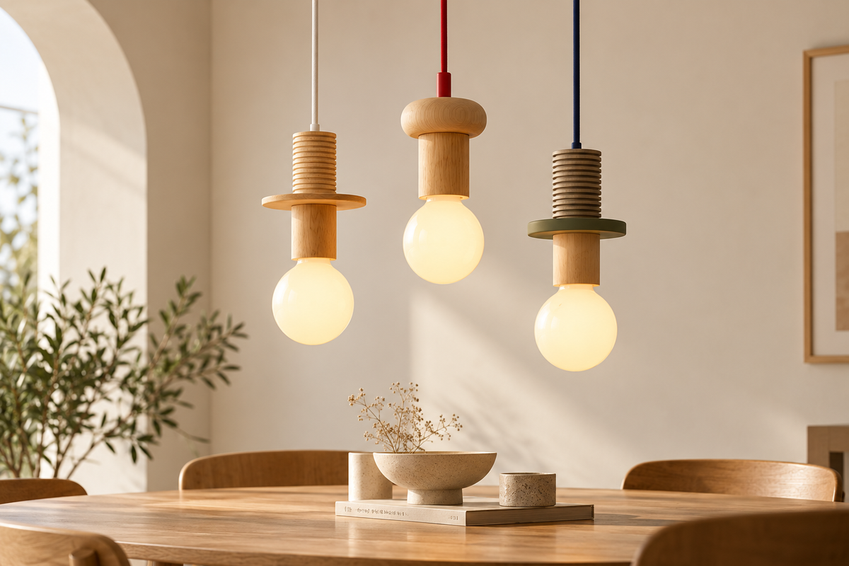 Couleur nordique bois suspension LED lumière cuisine suspension lampe Restaurant plafond lustre Luminaire chambre maison déco Luminaire