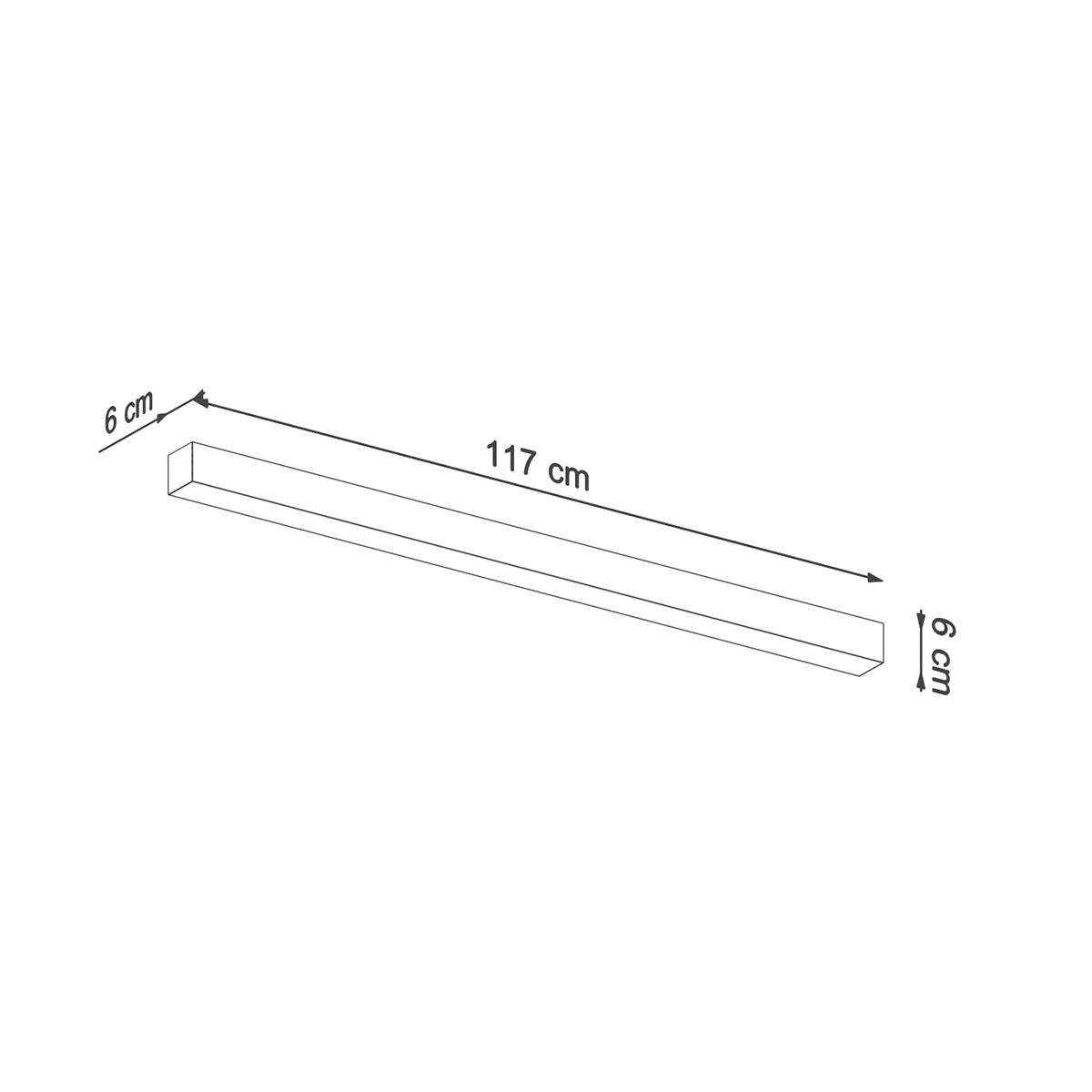 Applique Barre LED Alu 118 cm Grise