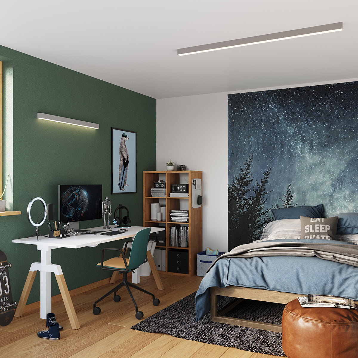 Applique Barre LED 150 cm Alu Gris