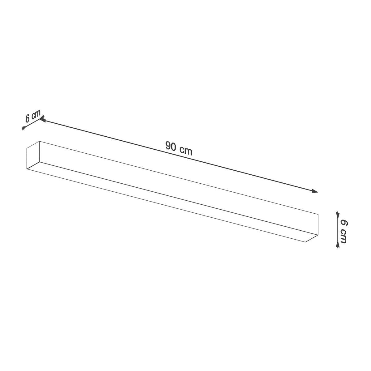 Applique Linéaire LED 90 cm Alu Gris