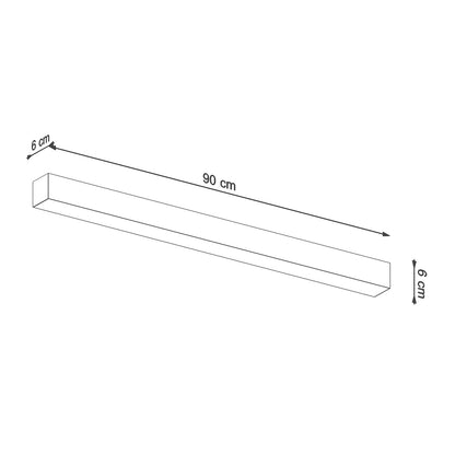 Applique Linéaire LED 90 cm Alu Noir
