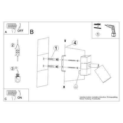 Applique Orientable Bois et Acier Noir