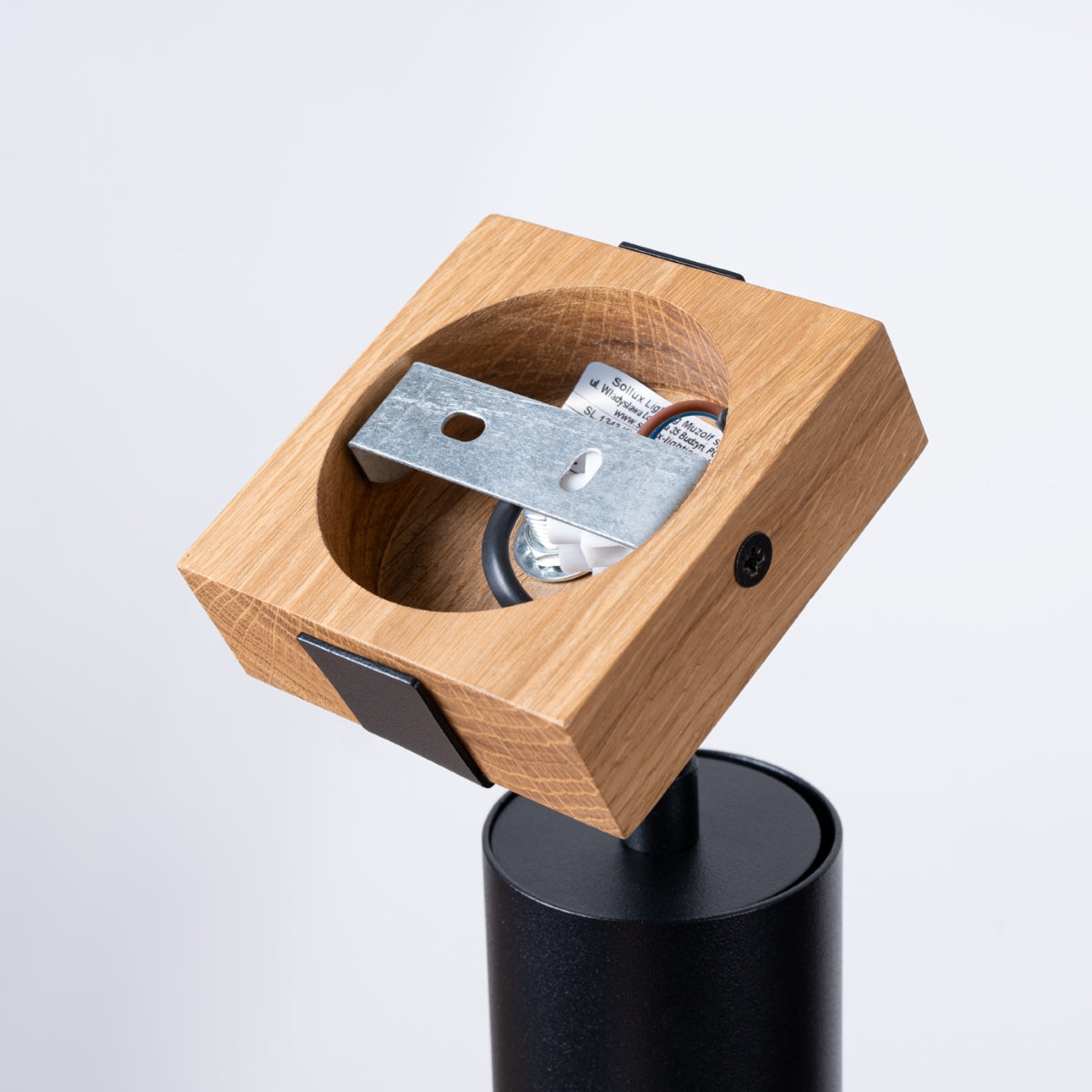 Applique Orientable Bois et Acier Noir