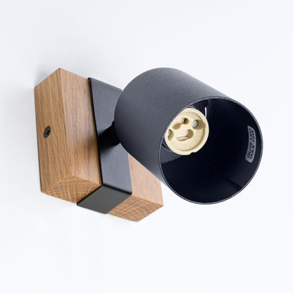 Applique Orientable Bois et Acier Noir