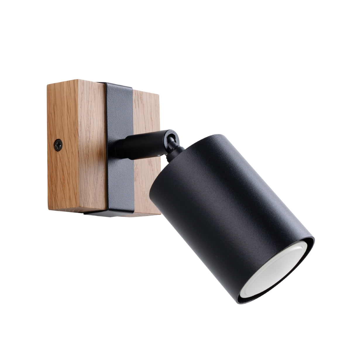 Applique Orientable Bois et Acier Noir