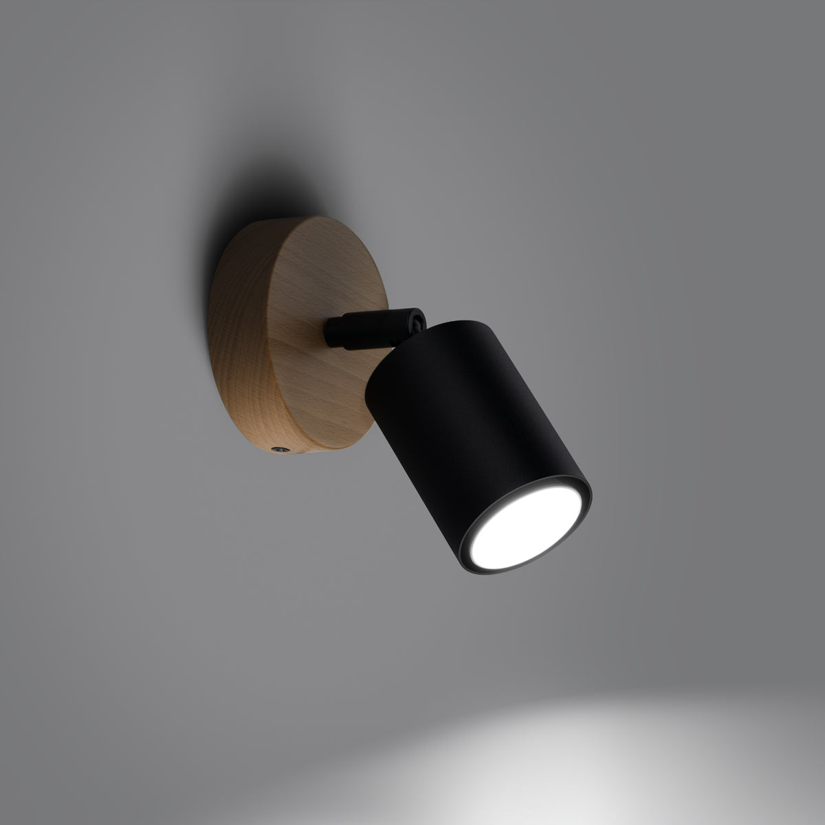 Applique Orientable Bois et Métal Noir Spot GU10