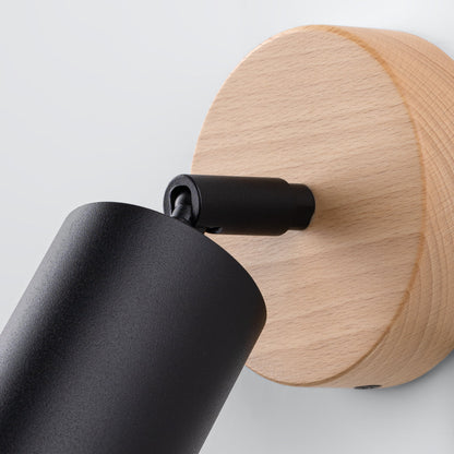 Applique Orientable Bois et Métal Noir Spot GU10