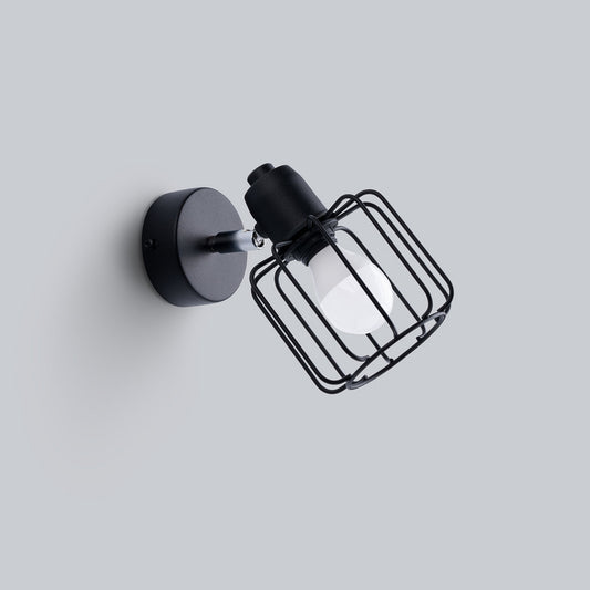 Applique Cage Orientable Acier Noir E14