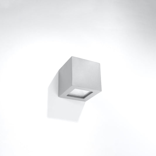Applique cube céramique grise E27