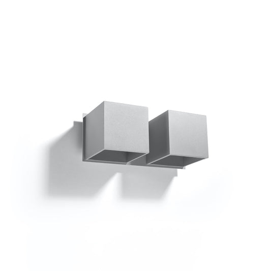 Applique Cube LED 2 Feux Grise