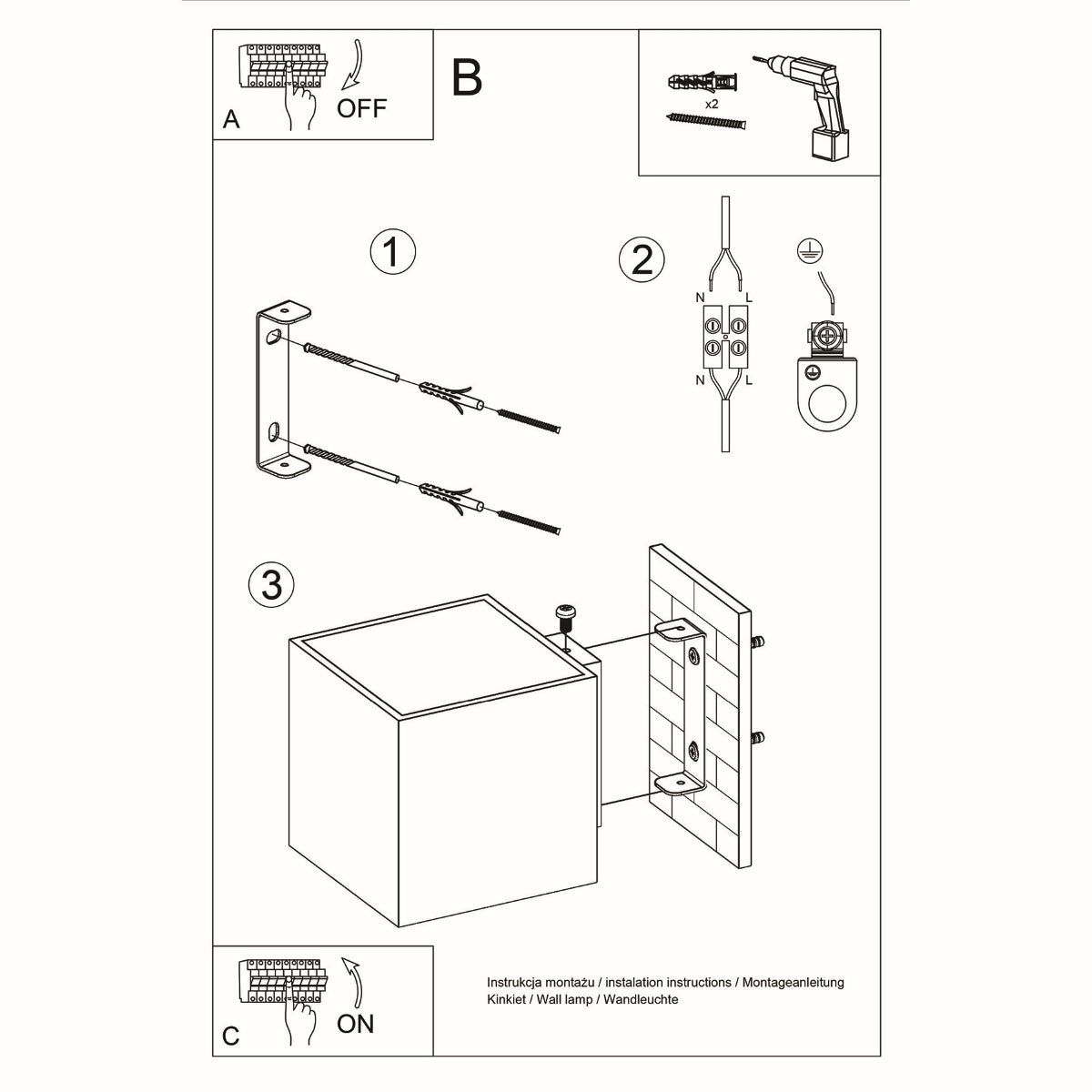 Applique Cube LED Blanche