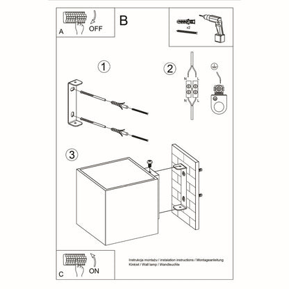 Applique Cube LED Grise