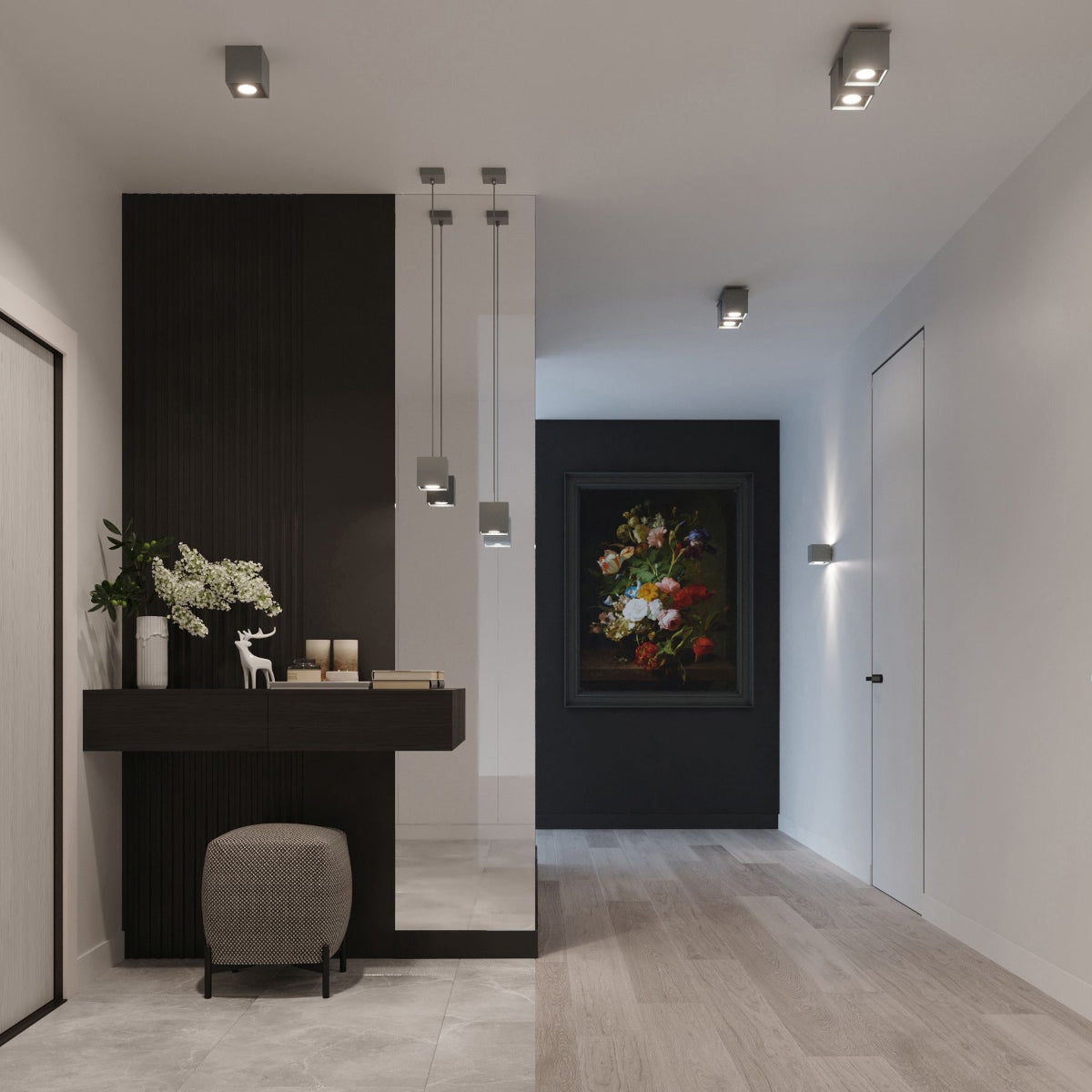 Applique Cube LED Grise