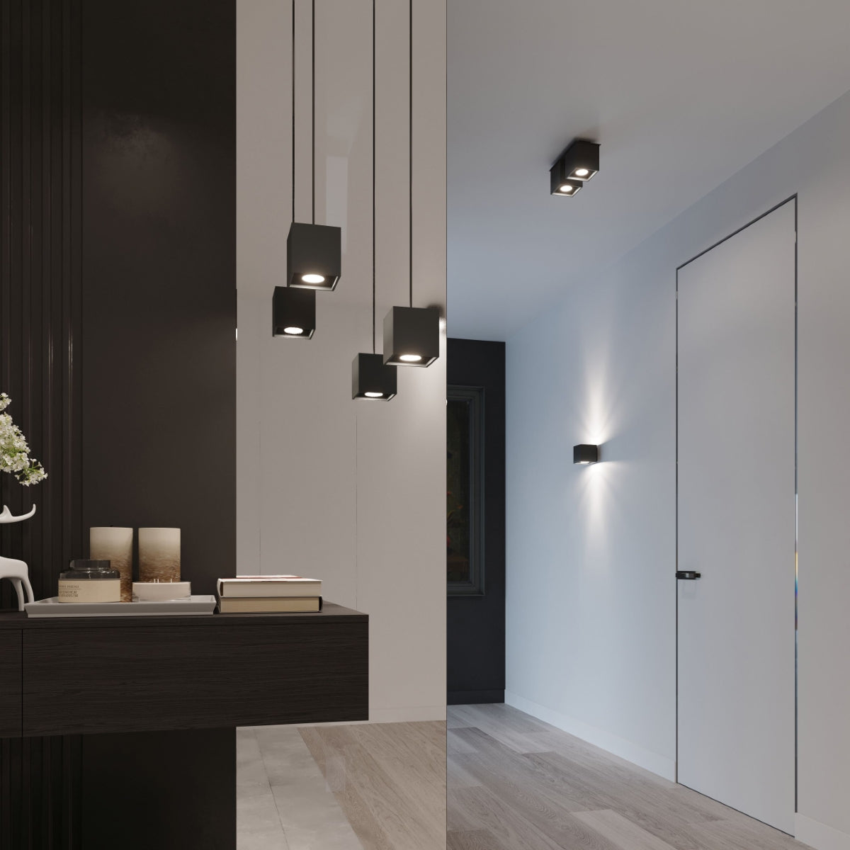 Applique Cube LED Noire