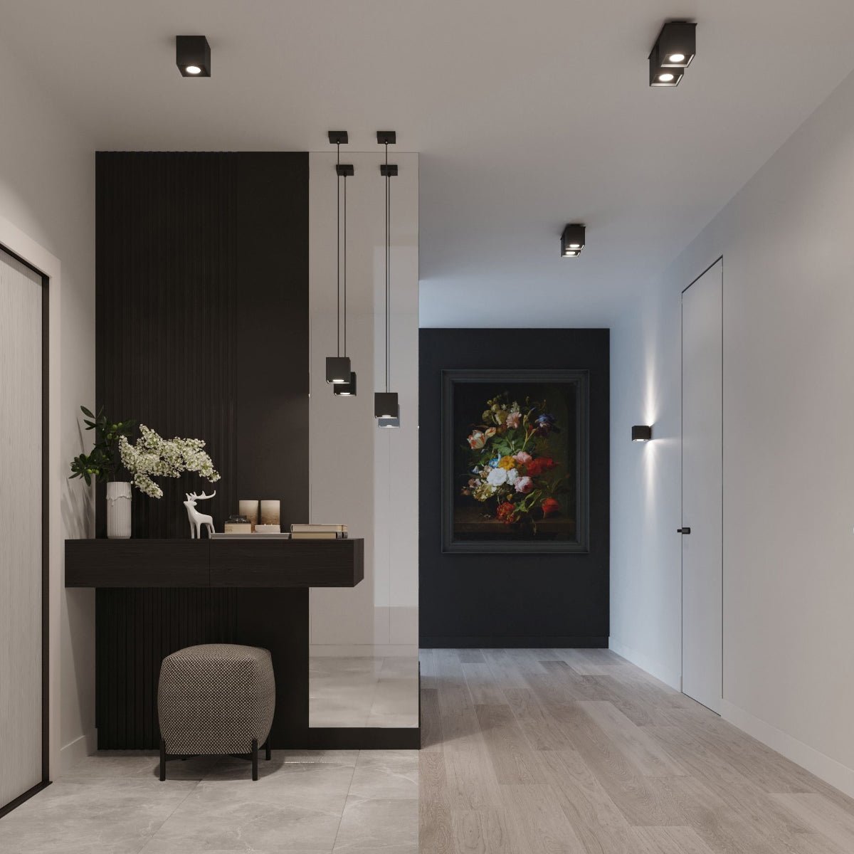 Applique Cube LED Noire