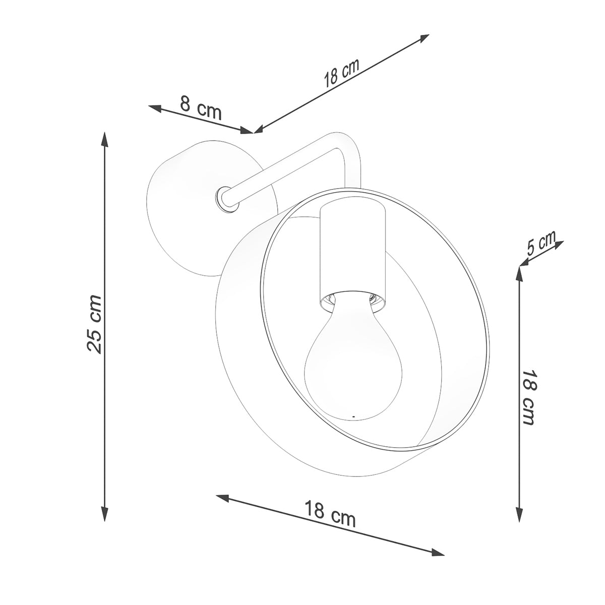 Applique Cyclone Anneau Acier Blanc