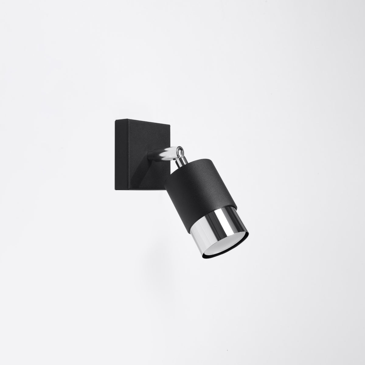 Applique Orient. Double Cylindre Noir / Chrome