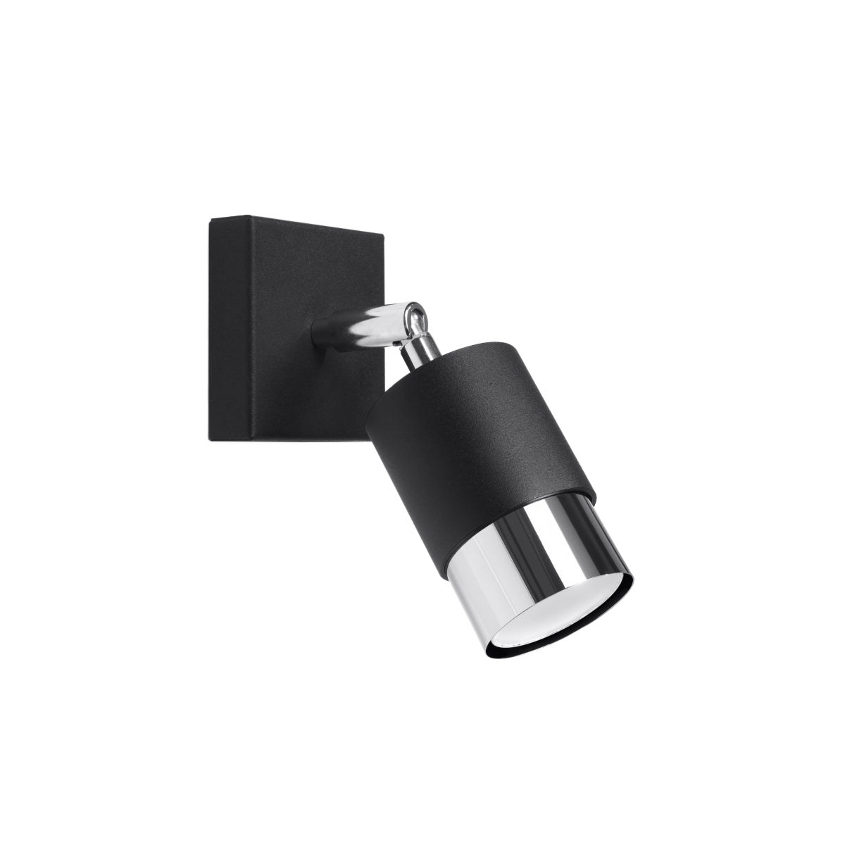 Applique Orient. Double Cylindre Noir / Chrome