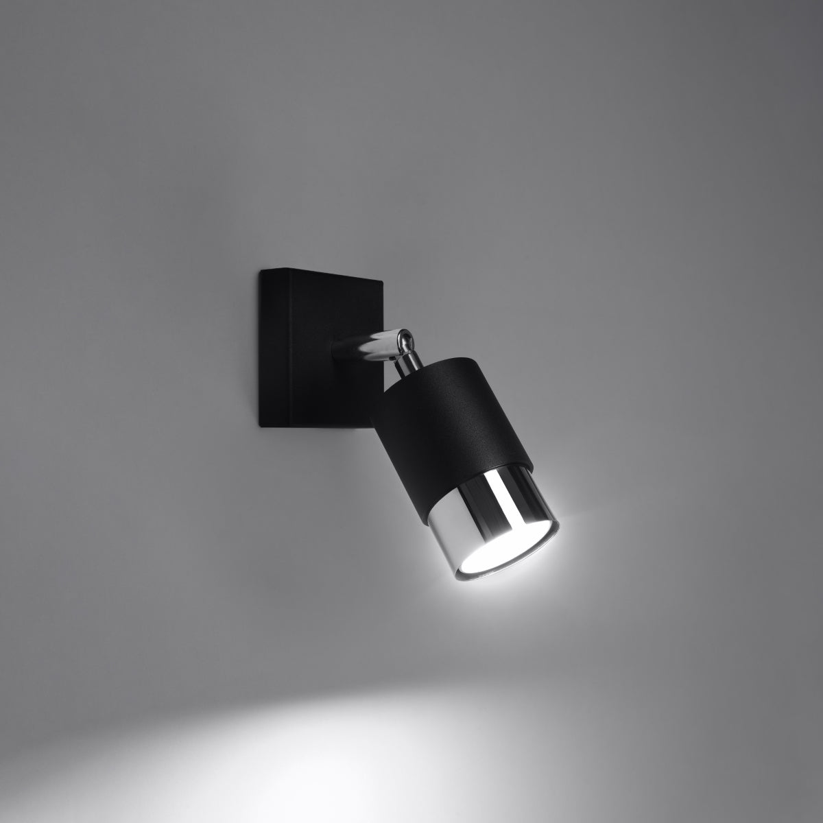 Applique Orient. Double Cylindre Noir / Chrome