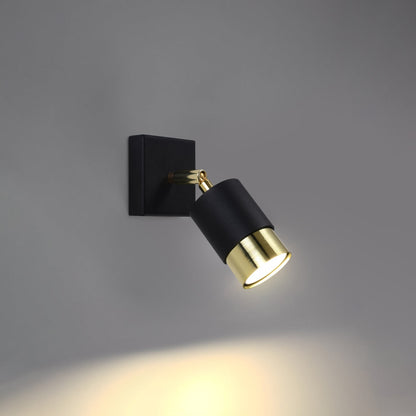 Applique Double Cylindre Orientable Acier Noir
