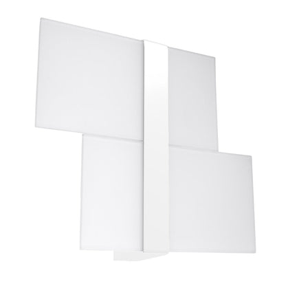 Applique Double Plaque Verre Blanc Acier