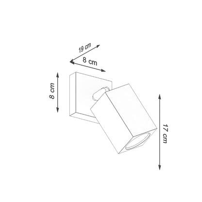 Applique Facette Cubique Orientable en Chêne