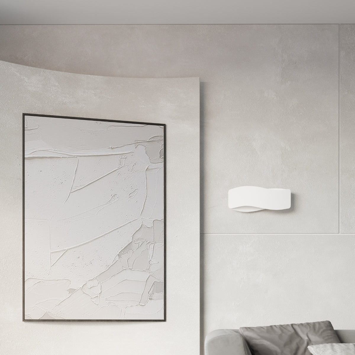 Applique Flux 40 Vague Acier Blanc