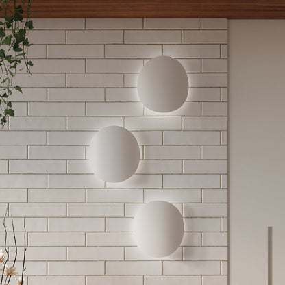 Applique Ombre Douce Galet Métal Blanc Mat