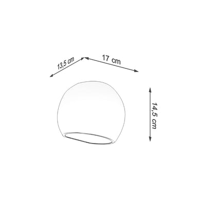 Applique Globe Céramique Vernie Blanc Brillant