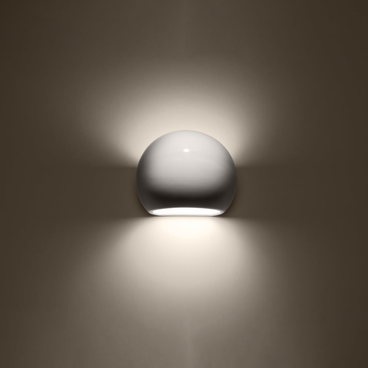 Applique Globe Céramique Vernie Blanc Brillant