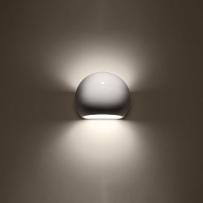Applique Globe Céramique Vernie Blanc Brillant