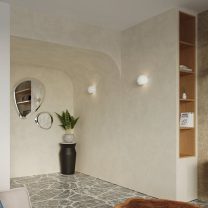 Applique Globe Céramique Vernie Blanc Brillant