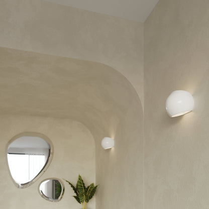 Applique Globe Céramique Vernie Blanc Brillant
