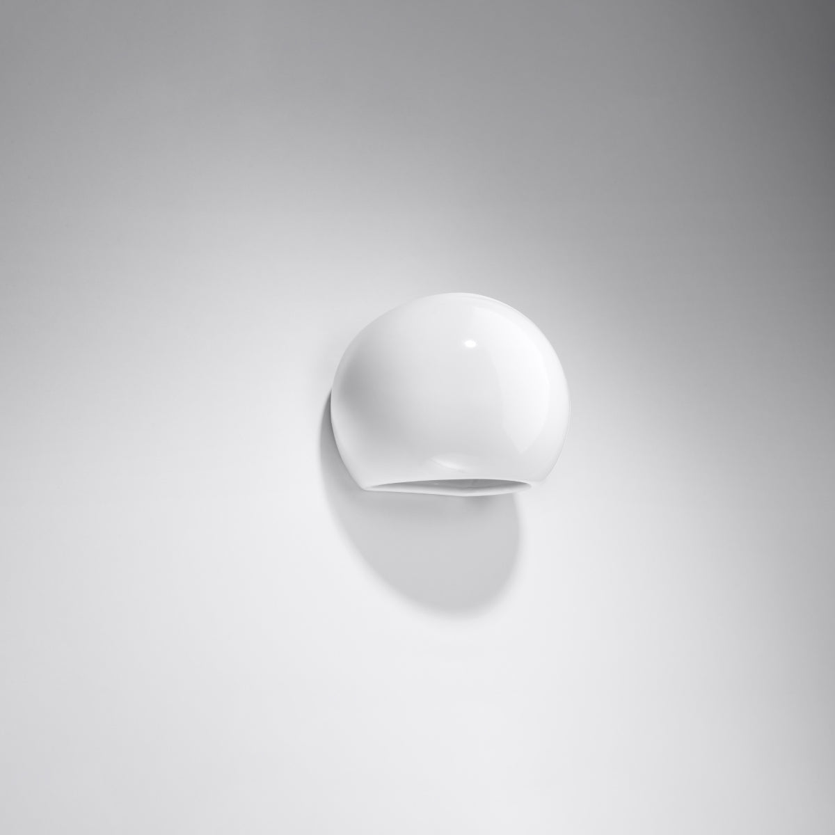 Applique Globe Céramique Vernie Blanc Brillant