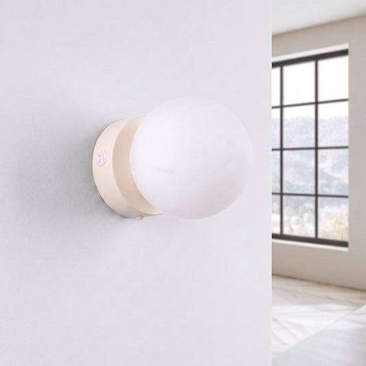 Applique Globe Solis Verre Opalin Beige