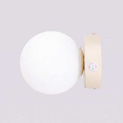 Applique Globe Solis Verre Opalin Beige