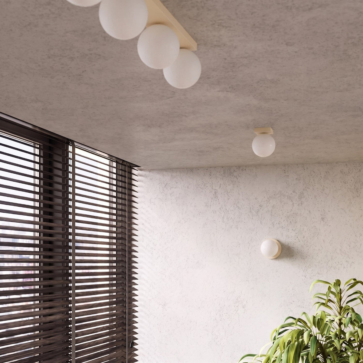 Applique Globe Solis Verre Opalin Beige