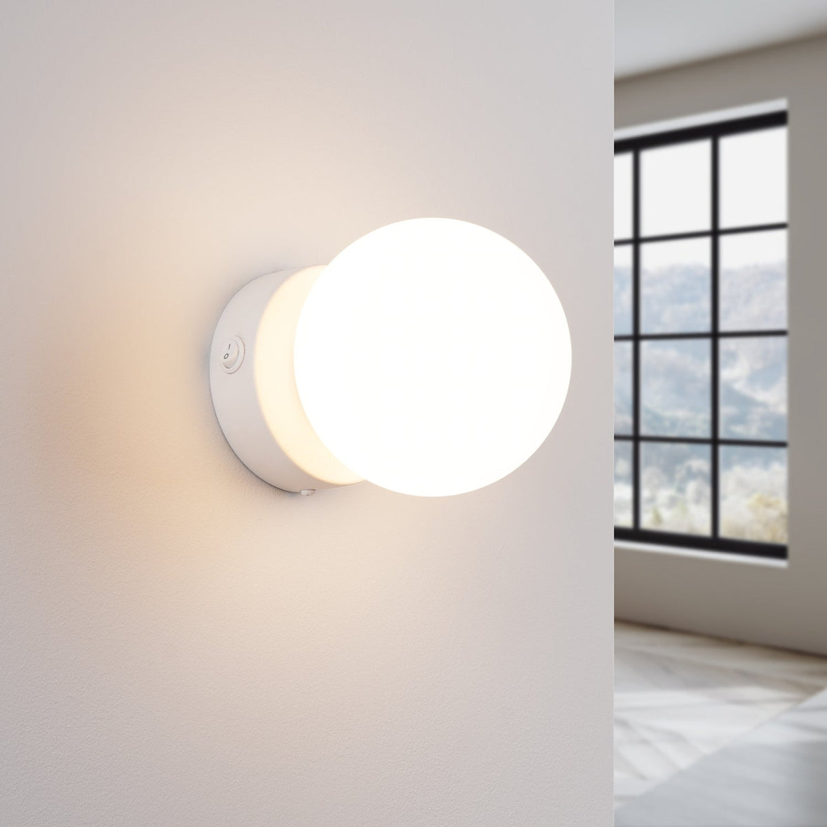 Applique Globe Solis Verre Opalin Blanc